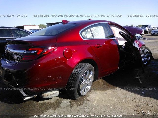 2G4GR5GX8H9101451 - 2017 BUICK REGAL PREMIUM RED photo 4