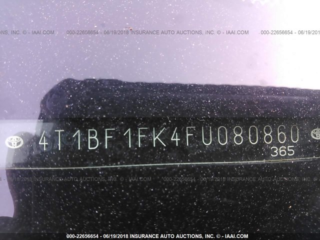 4T1BF1FK4FU080860 - 2015 TOYOTA CAMRY LE/XLE/SE/XSE BLACK photo 9