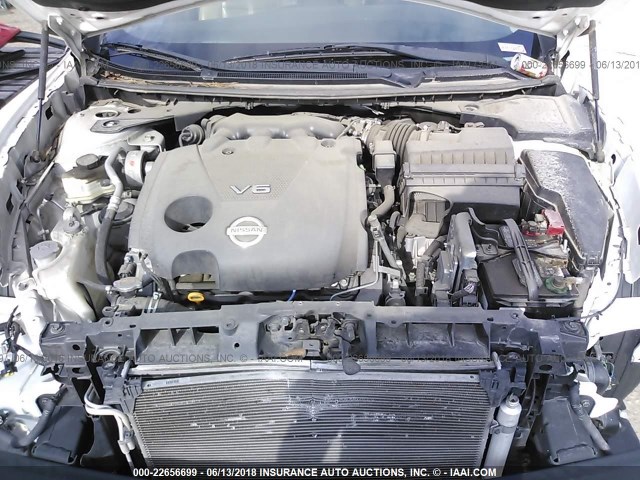 1N4AA5AP5AC846186 - 2010 NISSAN MAXIMA S/SV WHITE photo 10