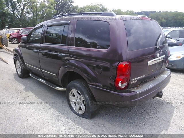 1D4HB58N14F137626 - 2004 DODGE DURANGO LIMITED BURGUNDY photo 3