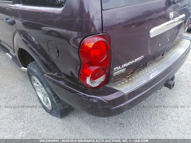 1D4HB58N14F137626 - 2004 DODGE DURANGO LIMITED BURGUNDY photo 6