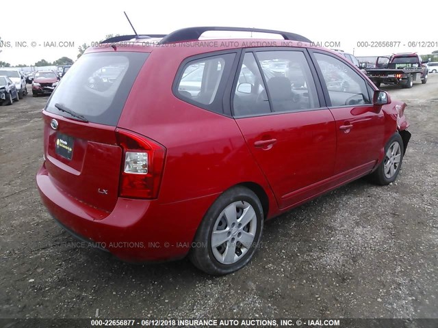 KNAFG529797275851 - 2009 KIA RONDO LX/EX RED photo 4