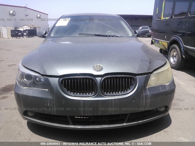 WBANB53566CP00436 - 2006 BMW 550 I GRAY photo 6