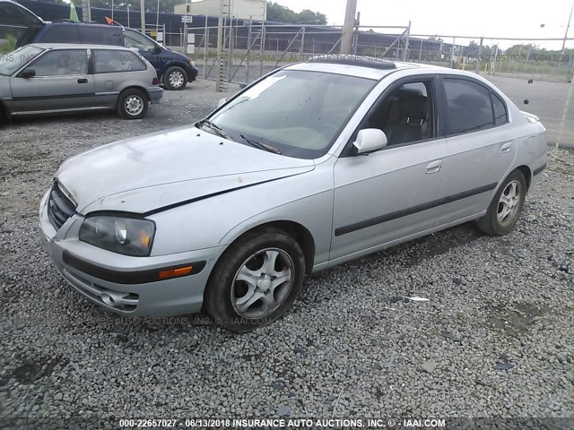 KMHDN46D55U971026 - 2005 HYUNDAI ELANTRA GLS/GT SILVER photo 2