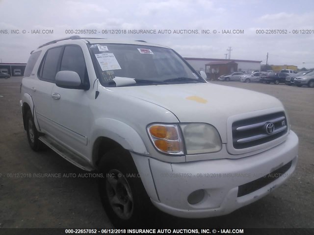 5TDZT38A51S033930 - 2001 TOYOTA SEQUOIA LIMITED WHITE photo 1