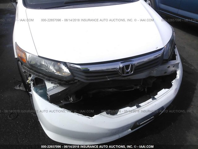 2HGFB2F61CH554712 - 2012 HONDA CIVIC HF WHITE photo 6