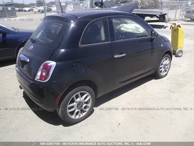 3C3CFFARXFT598383 - 2015 FIAT 500 POP BLACK photo 4