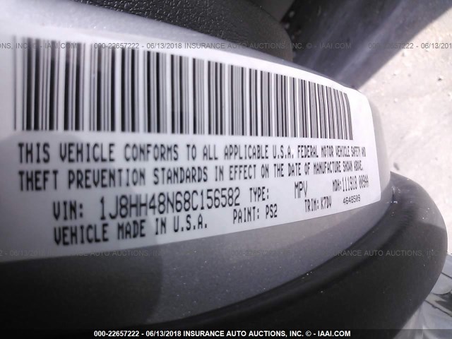 1J8HH48N68C156582 - 2008 JEEP COMMANDER SPORT ვერცხლისფერი ფოტო 9