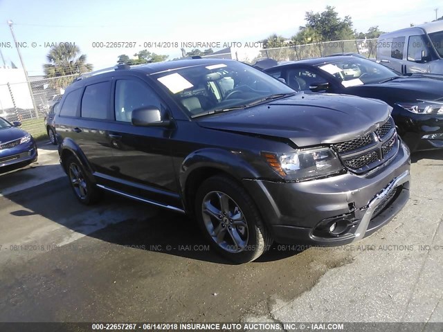 3C4PDCGG6JT156880 - 2018 DODGE JOURNEY CROSSROAD GRAY photo 1