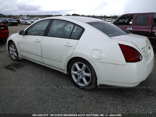 1N4BA41E85C825710 - 2005 NISSAN MAXIMA SE/SL WHITE photo 3