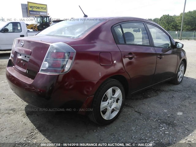 3N1AB61E38L730613 - 2008 NISSAN SENTRA 2.0/2.0S/2.0SL RED photo 4