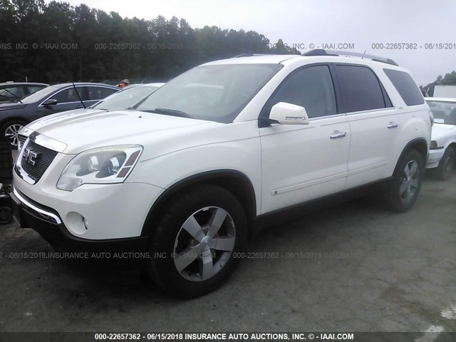 1GKLVMED5AJ181582 - 2010 GMC ACADIA SLT-1 WHITE photo 2