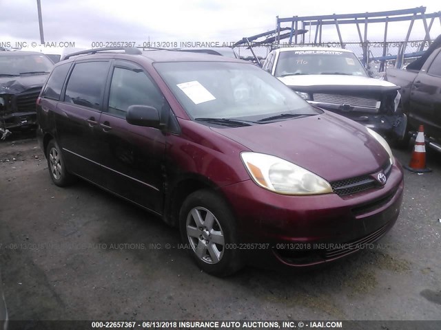 5TDZA23C74S040178 - 2004 TOYOTA SIENNA CE/LE RED photo 1