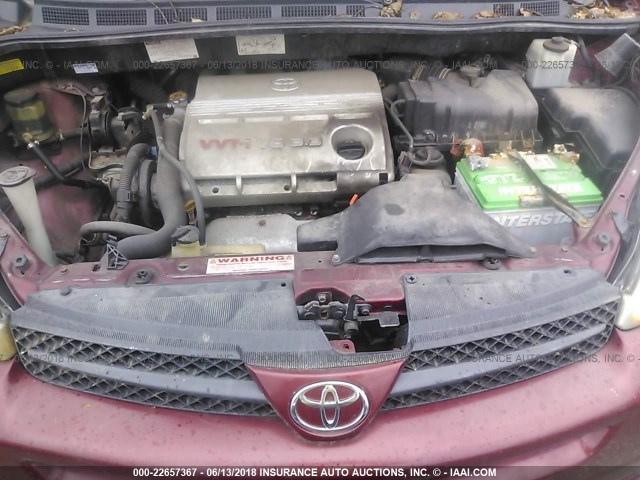 5TDZA23C74S040178 - 2004 TOYOTA SIENNA CE/LE RED photo 10