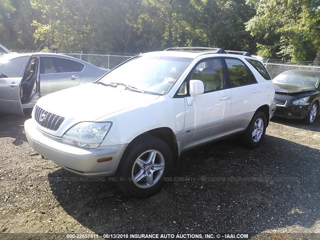 JTJHF10U410186456 - 2001 LEXUS RX 300 WHITE photo 2