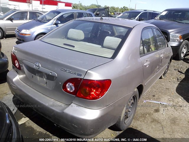 1NXBR32E33Z059867 - 2003 TOYOTA COROLLA CE/LE/S BEIGE photo 4