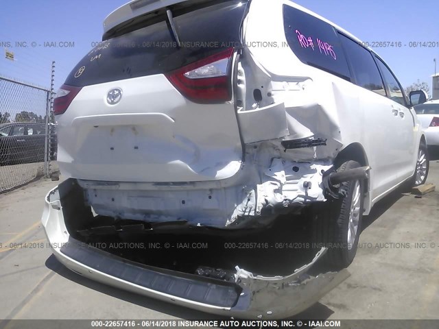 5TDYK3DC5GS739097 - 2016 TOYOTA SIENNA XLE/LIMITED WHITE photo 6