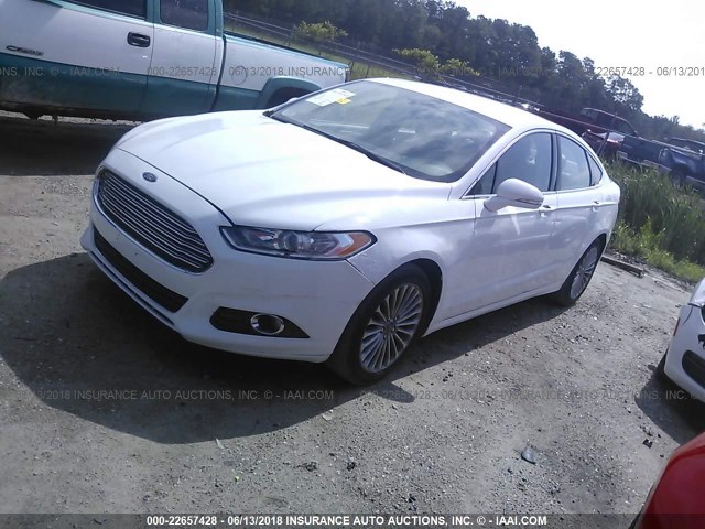 3FA6P0K92ER321813 - 2014 FORD FUSION TITANIUM WHITE photo 2