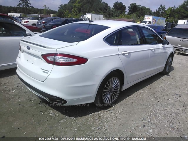 3FA6P0K92ER321813 - 2014 FORD FUSION TITANIUM WHITE photo 4