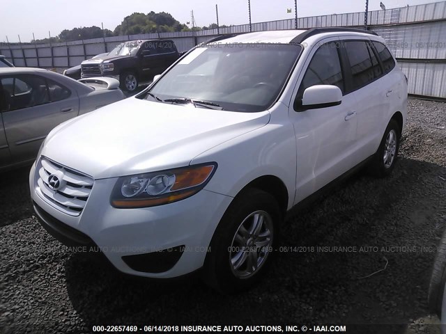 5NMSG3AB5AH381528 - 2010 HYUNDAI SANTA FE GLS WHITE photo 2