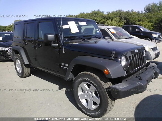 1C4HJWDG0JL927851 - 2018 JEEP WRANGLER UNLIMITE SPORT BLACK photo 1