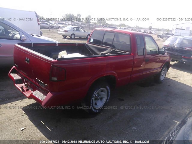 1GCCS19X0V8104039 - 1997 CHEVROLET S TRUCK S10 RED photo 4