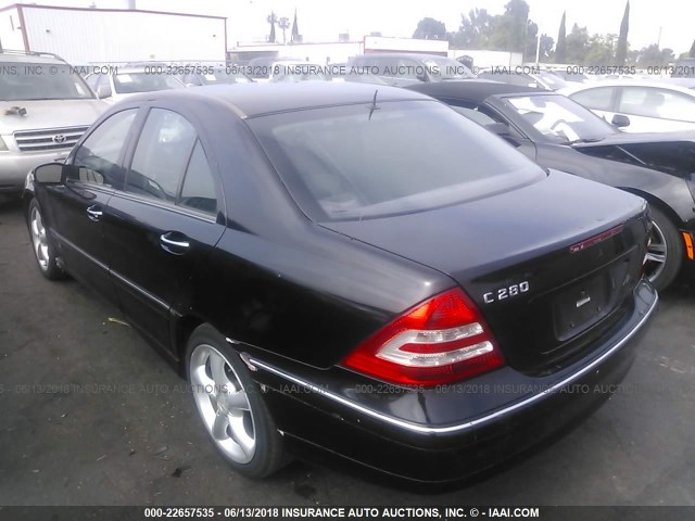 WDBRF54H16A846769 - 2006 MERCEDES-BENZ C GENERATION 2006 280 BLACK photo 3