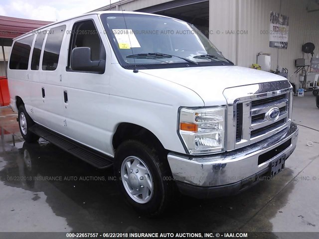 1FBNE3BL3BDA53047 - 2011 FORD ECONOLINE E350 SUPER DUTY WAGON WHITE photo 1