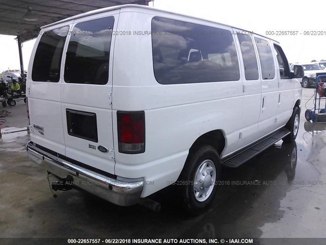 1FBNE3BL3BDA53047 - 2011 FORD ECONOLINE E350 SUPER DUTY WAGON WHITE photo 4