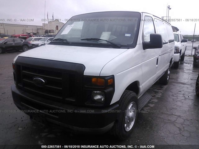 1FBNE3BL3ADA86256 - 2010 FORD ECONOLINE E350 SUPER DUTY WAGON WHITE photo 2