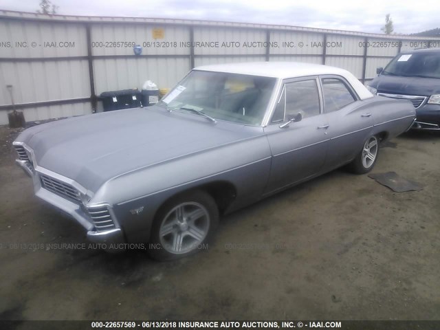 156697J225085 - 1967 CHEVROLET BISCAYNE GRAY photo 2