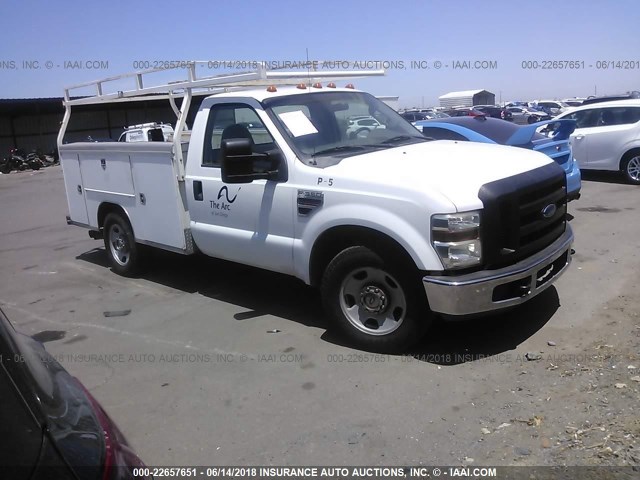 1FDSF34R68EA61168 - 2008 FORD F350 SRW SUPER DUTY WHITE photo 1