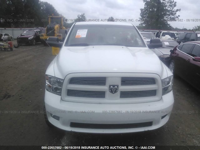 1C6RD7MT7CS153841 - 2012 DODGE RAM 1500 SPORT WHITE photo 6