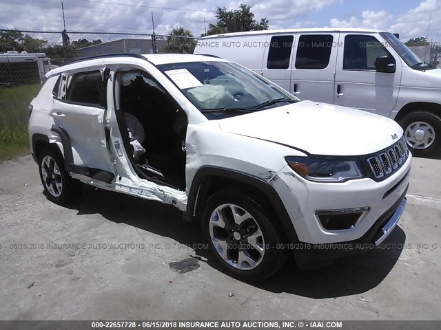 3C4NJCCBXJT358471 - 2018 JEEP COMPASS LIMITED WHITE photo 1