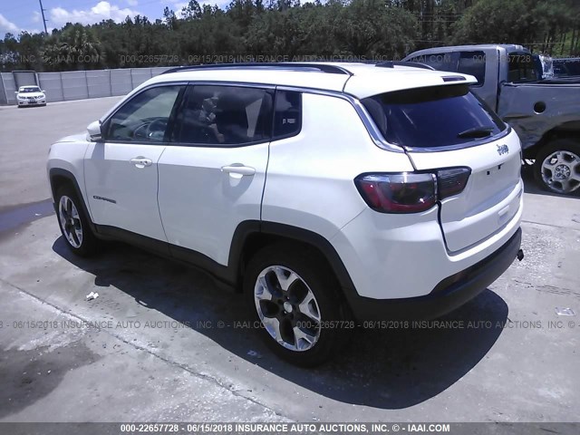 3C4NJCCBXJT358471 - 2018 JEEP COMPASS LIMITED WHITE photo 3