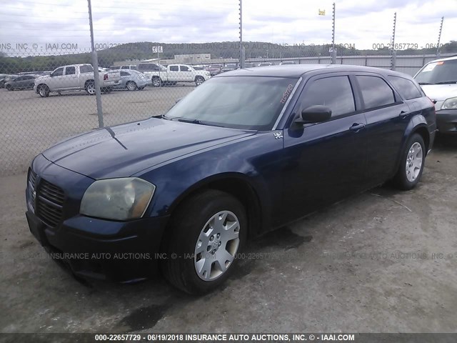 2D4FV48T85H515657 - 2005 DODGE MAGNUM SE BLUE photo 2