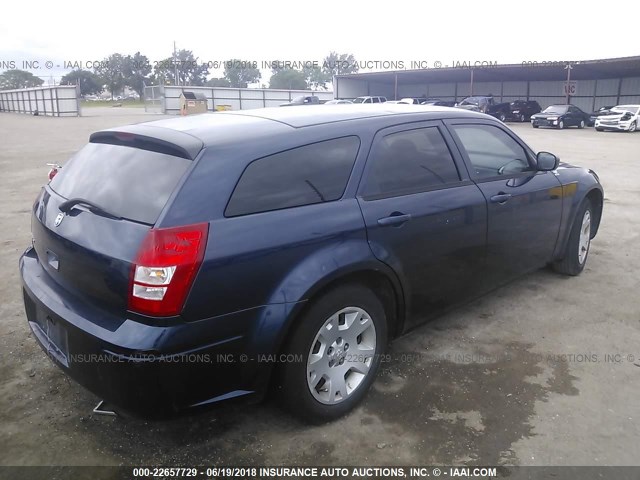 2D4FV48T85H515657 - 2005 DODGE MAGNUM SE BLUE photo 4