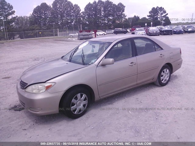 4T1BE32K22U009543 - 2002 TOYOTA CAMRY LE/XLE/SE 金色 照片 2