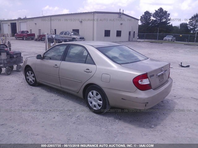 4T1BE32K22U009543 - 2002 TOYOTA CAMRY LE/XLE/SE 金色 照片 3