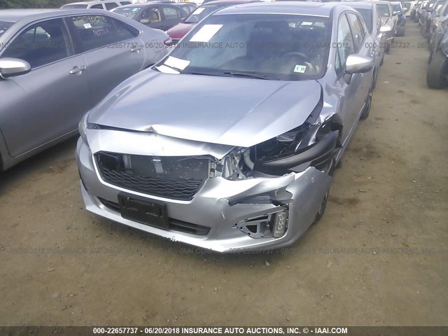 4S3GTAL67H1739321 - 2017 SUBARU IMPREZA SPORT SILVER photo 6