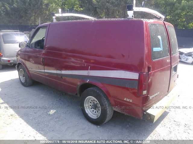 1GTDM19W5VB516403 - 1997 GMC SAFARI XT RED photo 3