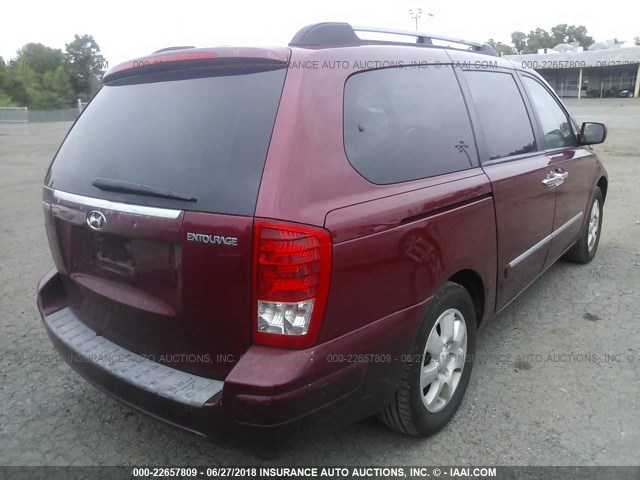 KNDMC233876033443 - 2007 HYUNDAI ENTOURAGE GLS/SE/LIMITED BURGUNDY photo 4