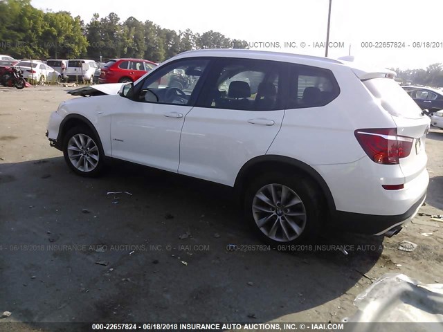 5UXWX9C56F0D47683 - 2015 BMW X3 XDRIVE28I WHITE photo 3