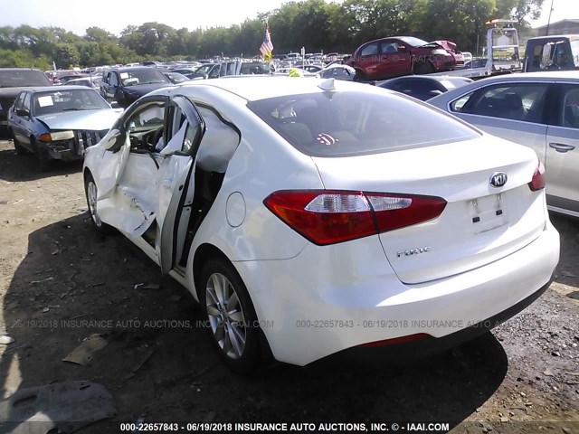 KNAFX4A64E5147946 - 2014 KIA FORTE LX WHITE photo 3