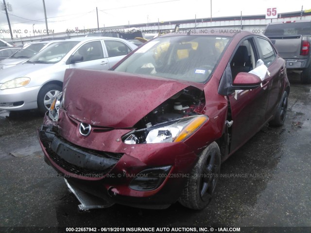 JM1DE1KY0E0187789 - 2014 MAZDA MAZDA2 SPORT RED photo 2