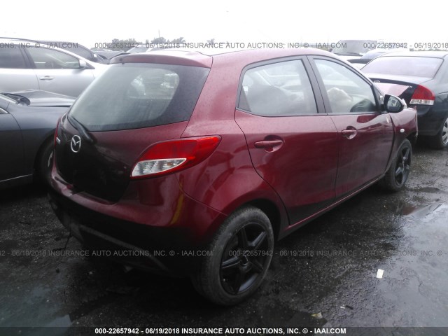 JM1DE1KY0E0187789 - 2014 MAZDA MAZDA2 SPORT RED photo 4