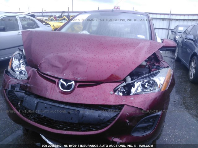 JM1DE1KY0E0187789 - 2014 MAZDA MAZDA2 SPORT RED photo 6