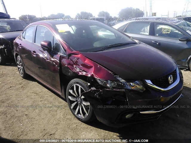 19XFB2F93EE059127 - 2014 HONDA CIVIC EXL 栗色 照片 1