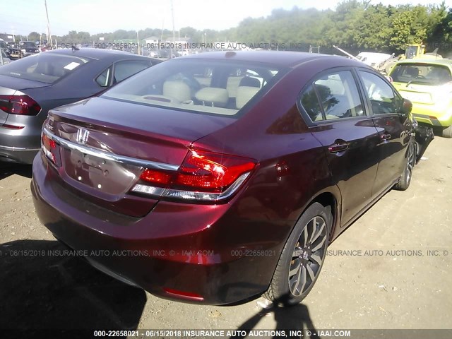 19XFB2F93EE059127 - 2014 HONDA CIVIC EXL 栗色 照片 4
