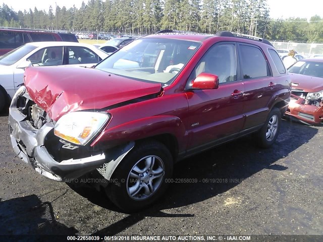 KNDJE723667250333 - 2006 KIA NEW SPORTAGE  RED photo 2